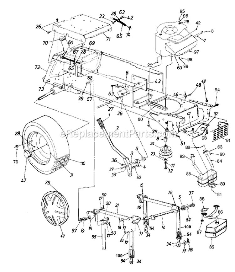 Page G Diagram and Parts List for 2002 MTD Lawn Tractor