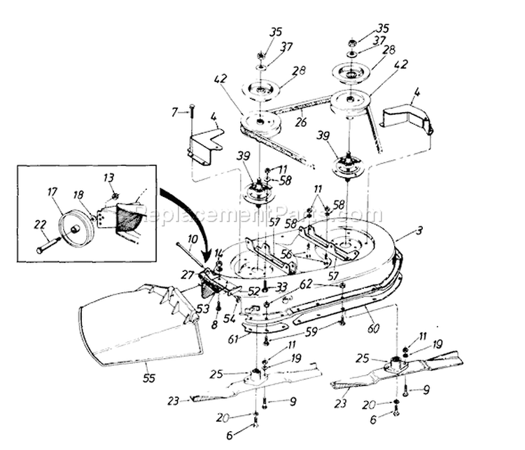 Page A Diagram and Parts List for 1996 MTD