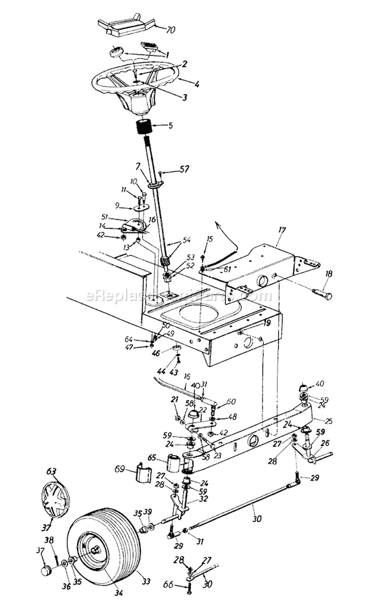 Page H Diagram and Parts List for 1996 MTD