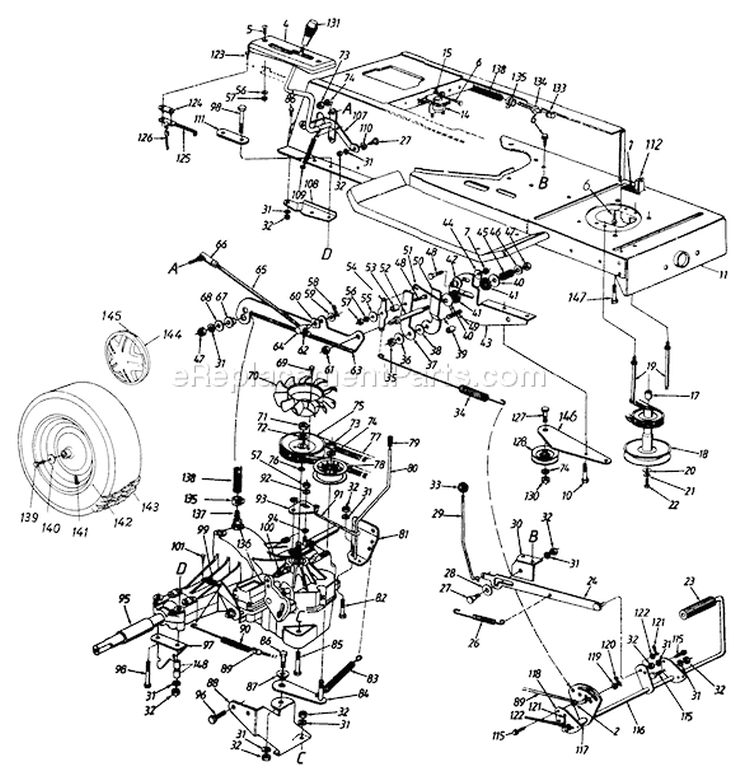 Page C Diagram and Parts List for 1996 MTD