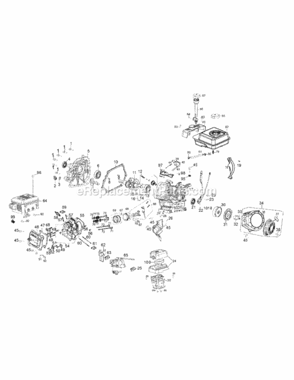 Engine_Assembly_161-Vh Diagram and Parts List for 2011 MTD Lawn Mower