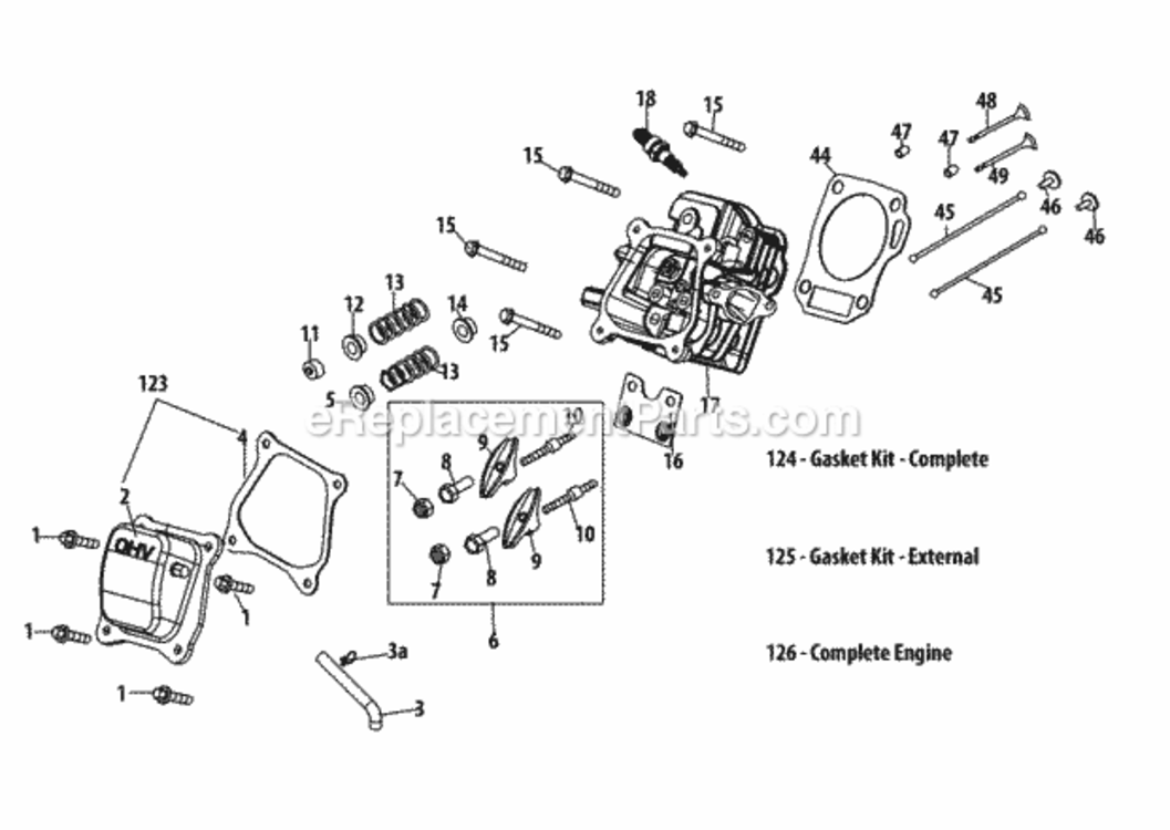 170-Su_Cylinder_Head Diagram and Parts List for  MTD Engine