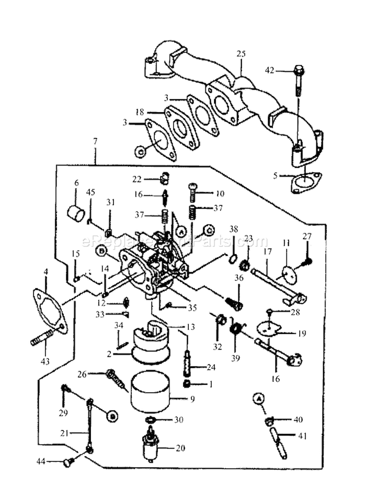 Page J Diagram and Parts List for 55AF3DAM195 MTD Lawn Mower
