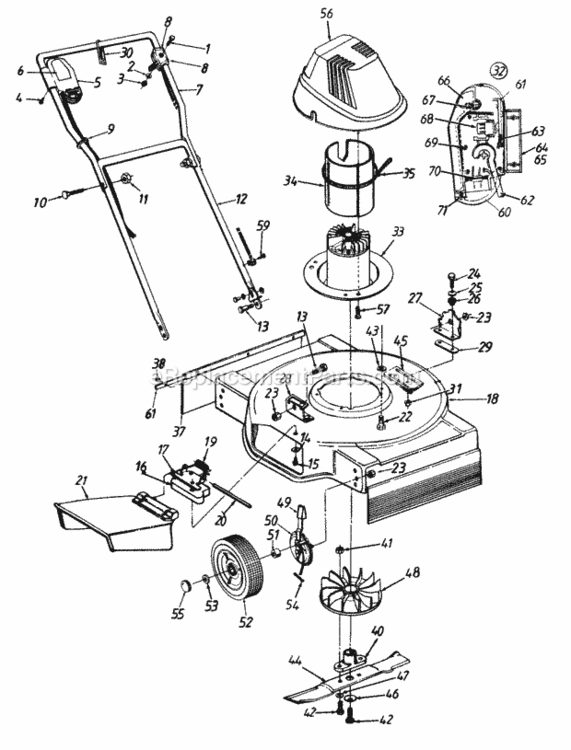 General_Assembly Diagram and Parts List for 185-427-372 1994 MTD Lawn Mower