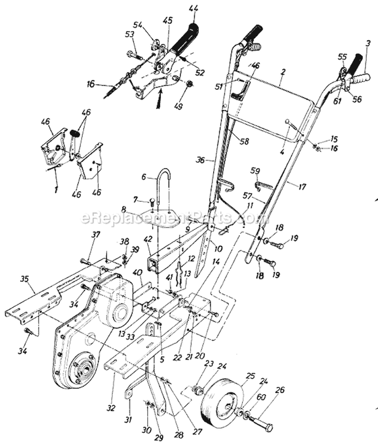 Page B Diagram and Parts List for 1990 MTD