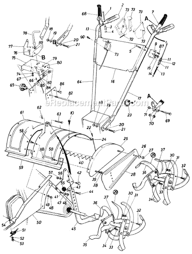 Page C Diagram and Parts List for 1986 MTD