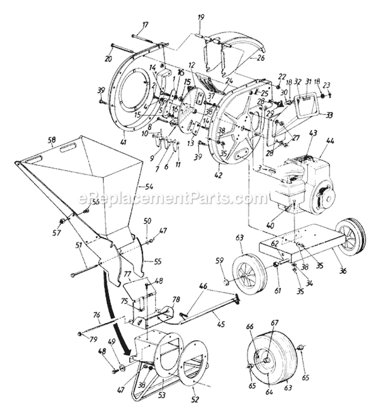 Page B Diagram and Parts List for 1992 MTD