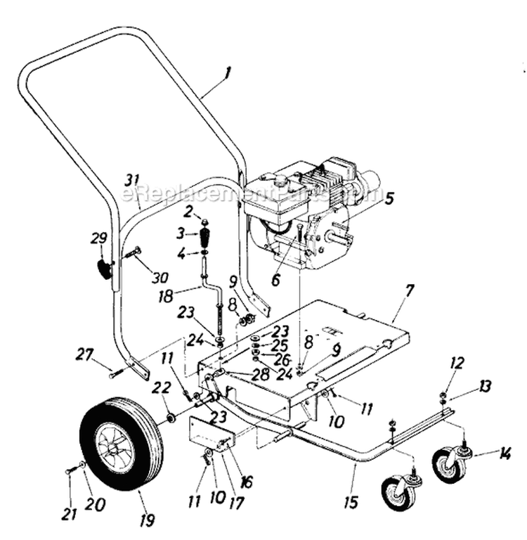 Page A Diagram and Parts List for 1989 MTD Leaf Blower / Vacuum