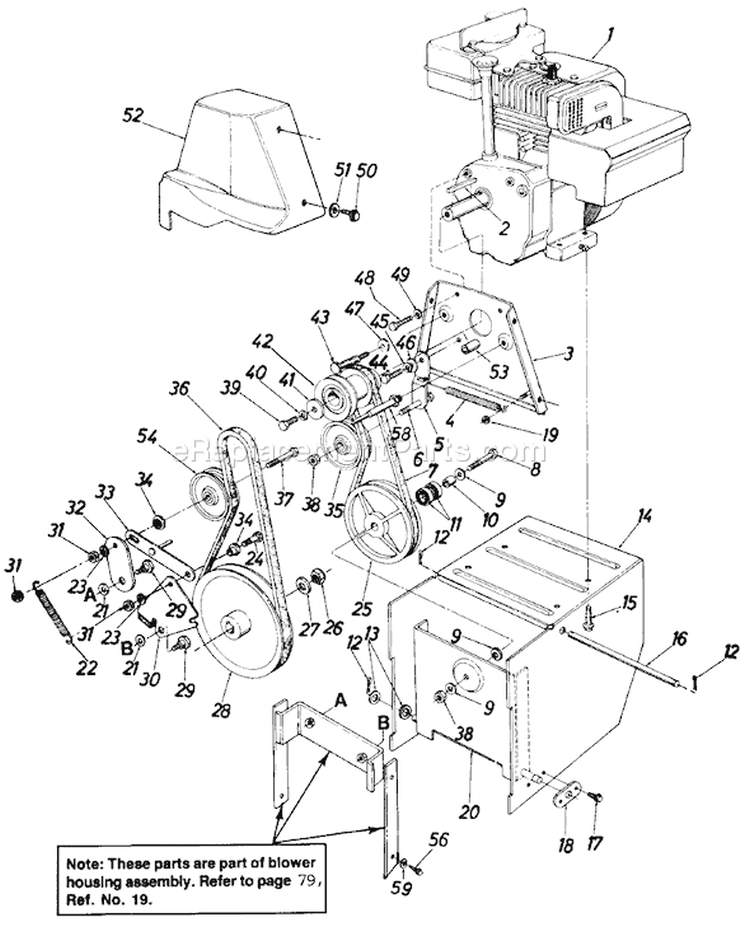 Page B Diagram and Parts List for 1991 MTD