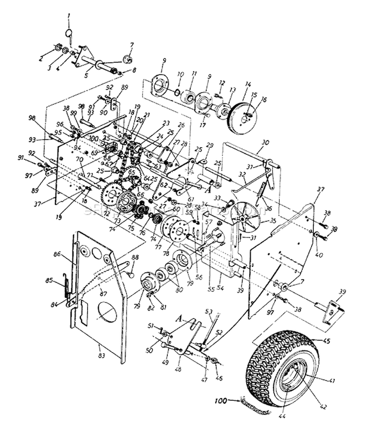 Page C Diagram and Parts List for 1995 MTD Snow Blower