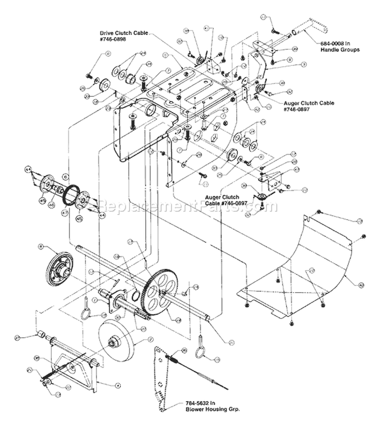 Page C Diagram and Parts List for 1995 MTD Snow Blower