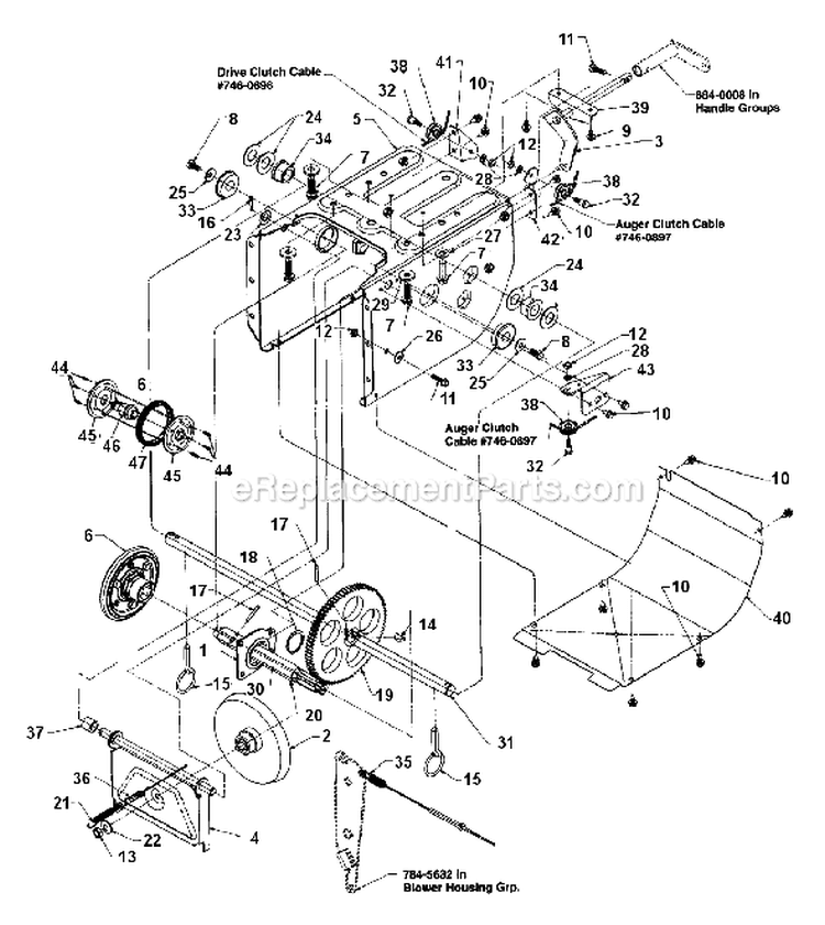 Page C Diagram and Parts List for 1995 MTD Snow Blower