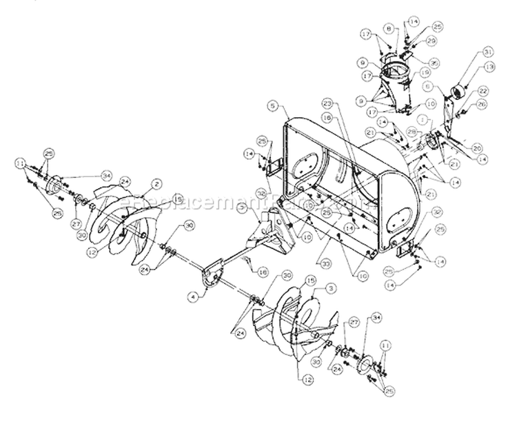 Page A Diagram and Parts List for 1652670 -1996 MTD Snow Blower
