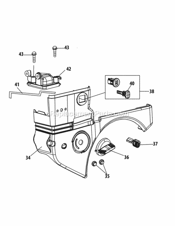 Page D Diagram and Parts List for 31A-32AD706 2014 MTD Snow Blower