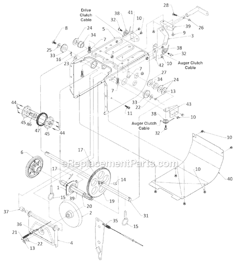 Page B Diagram and Parts List for 1998 MTD Snow Blower