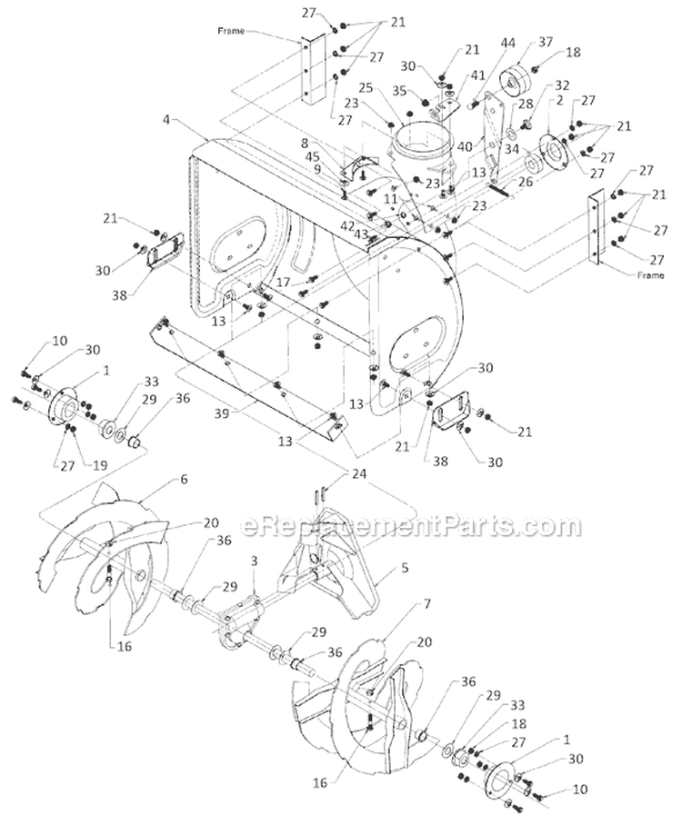Page D Diagram and Parts List for 1998 MTD Snow Blower