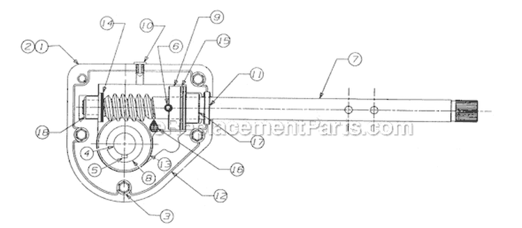 Gear Assembly Diagram and Parts List for 1998 MTD Snow Blower