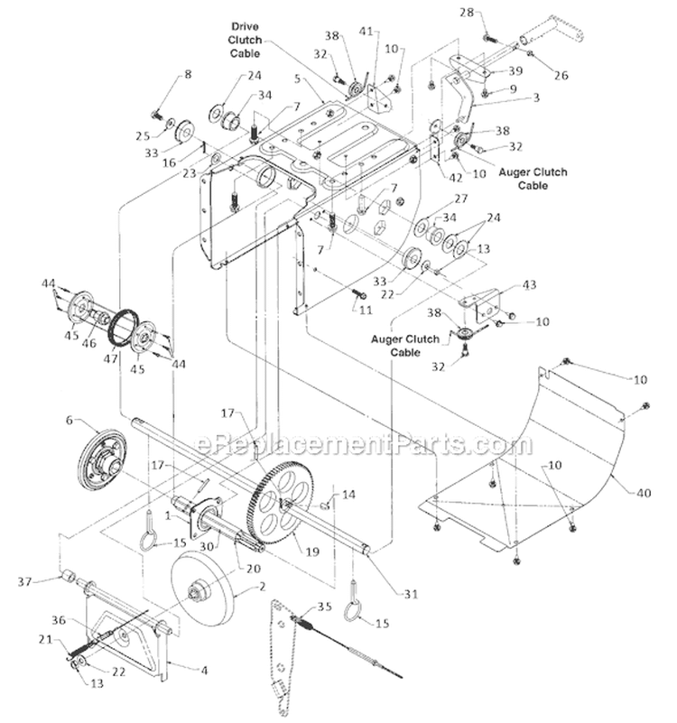 Frame Assembly Diagram and Parts List for 1998 MTD Snow Blower