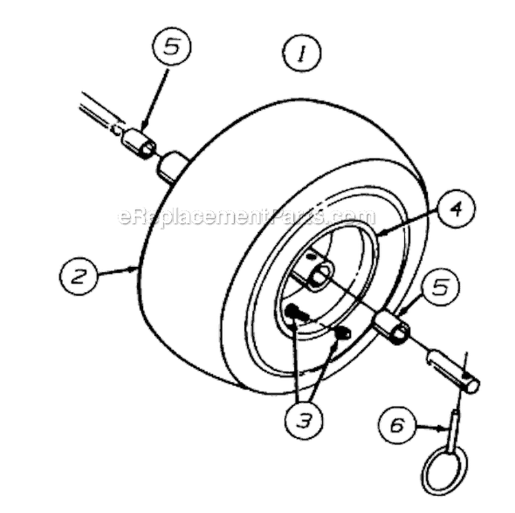 Wheel Assembly Diagram and Parts List for 1998 MTD Snow Blower