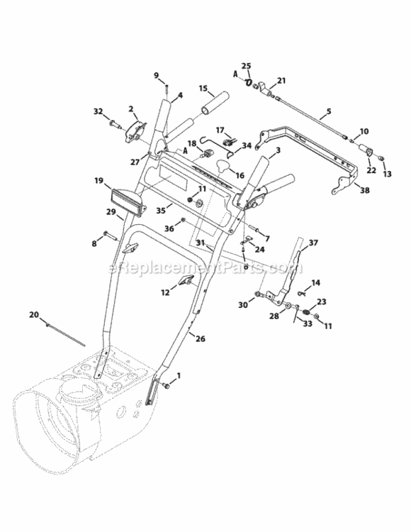 Panel_Style_E_And_F Diagram and Parts List for 2009 MTD Snow Blower