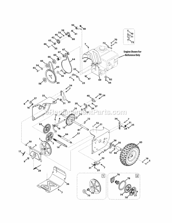 Drive_System Diagram and Parts List for 2010 MTD Snow Blower