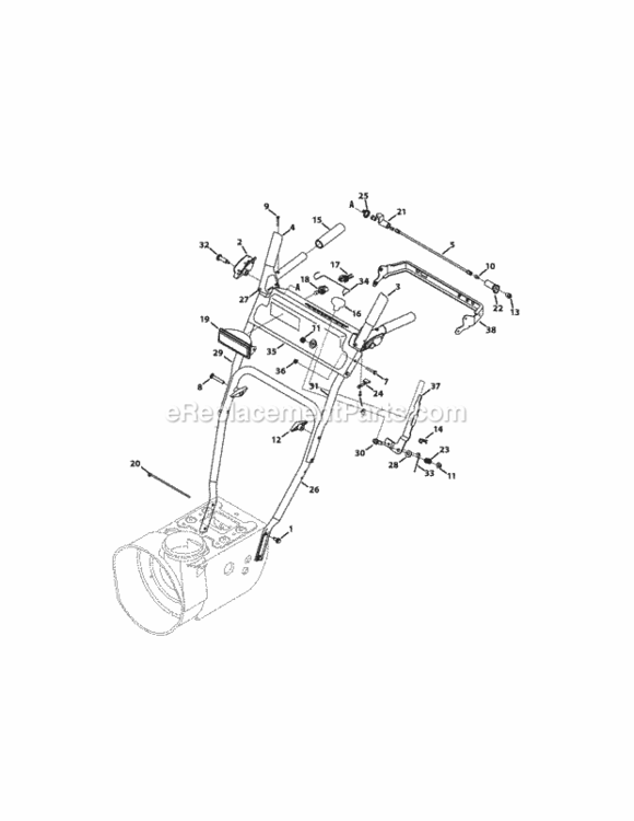 Handle_Panel_-_Style_E_And_F Diagram and Parts List for 2010 MTD Snow Blower