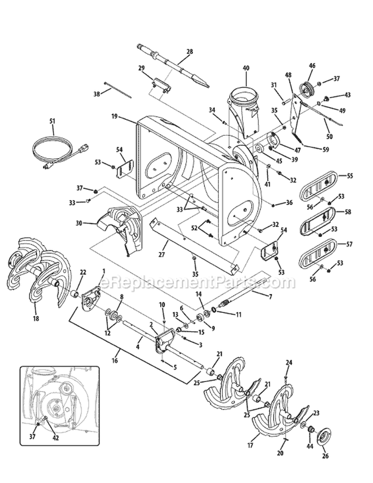 Page A Diagram and Parts List for 2008 MTD Snow Blower