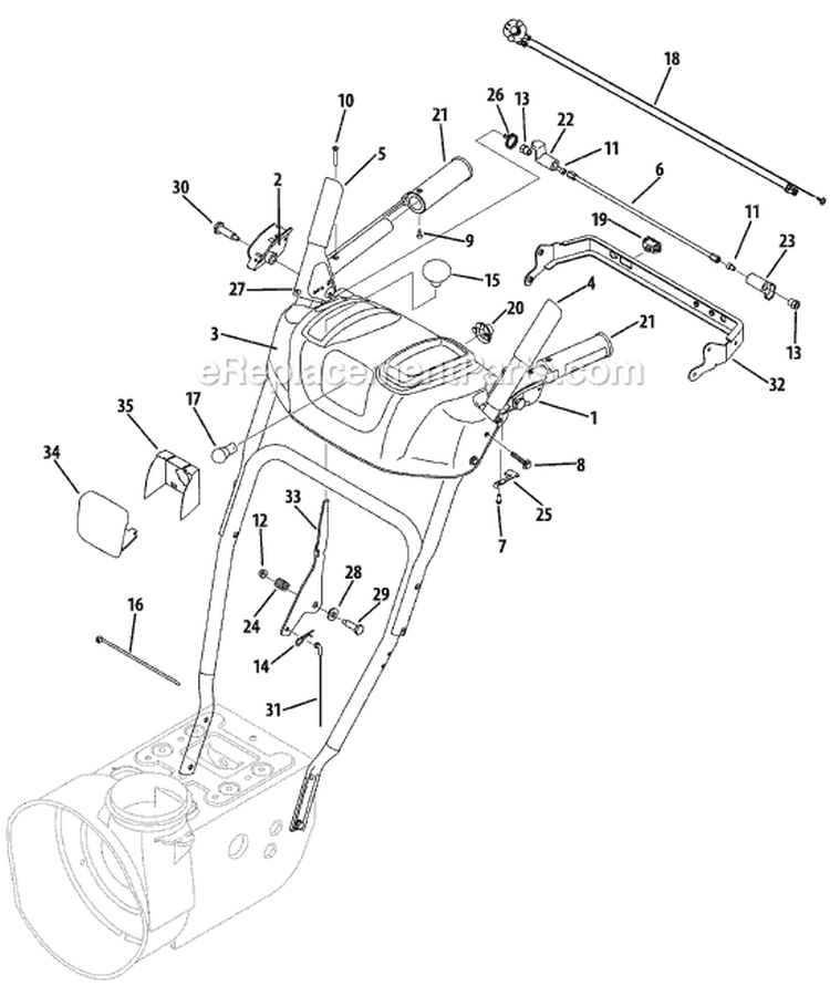 Page F Diagram and Parts List for 2008 MTD Snow Blower