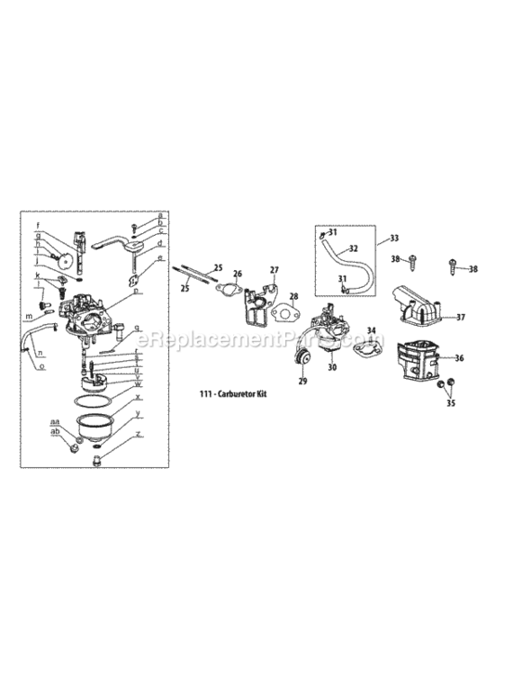 Page A Diagram and Parts List for 2012 MTD Snow Blower