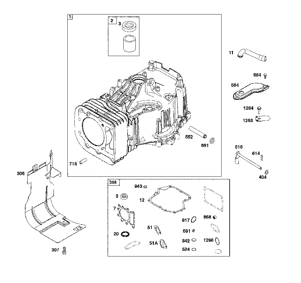 Cylinder Diagram and Parts List for  MTD Lawn Tractor