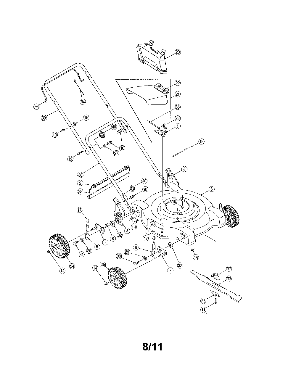 Lawn mower Diagram and Parts List for  MTD Lawn Mower