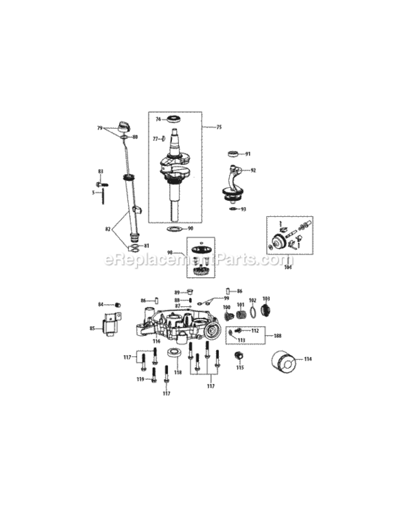 4P90Jt_Crankshaft_And_Crankcase_Cover Diagram and Parts List for  MTD Engine