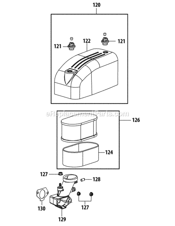 4P90Jua_Air_Intake Diagram and Parts List for  MTD Engine