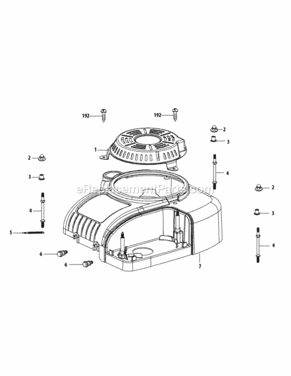 4P90Jua_Engine_Shroud Diagram and Parts List for  MTD Engine