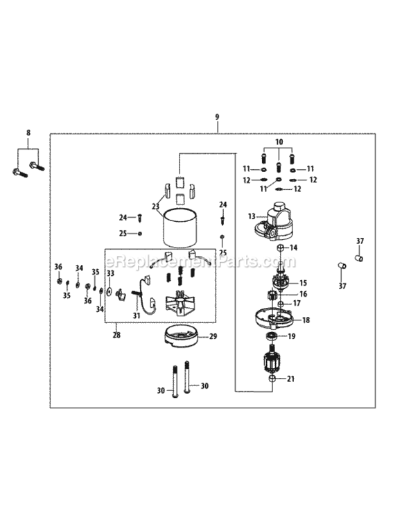 4P90Jua_Starter_Assembly Diagram and Parts List for  MTD Engine