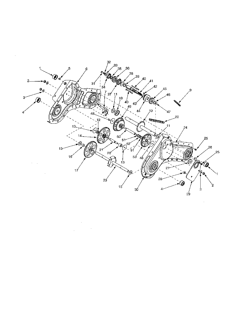Gear case Diagram and Parts List for  MTD Tiller