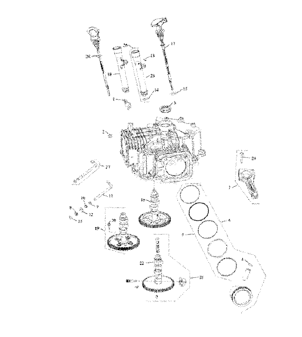 Crankcase Diagram and Parts List for  MTD Lawn Tractor