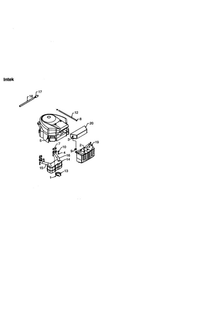 Intek 1 Diagram and Parts List for  MTD Lawn Tractor