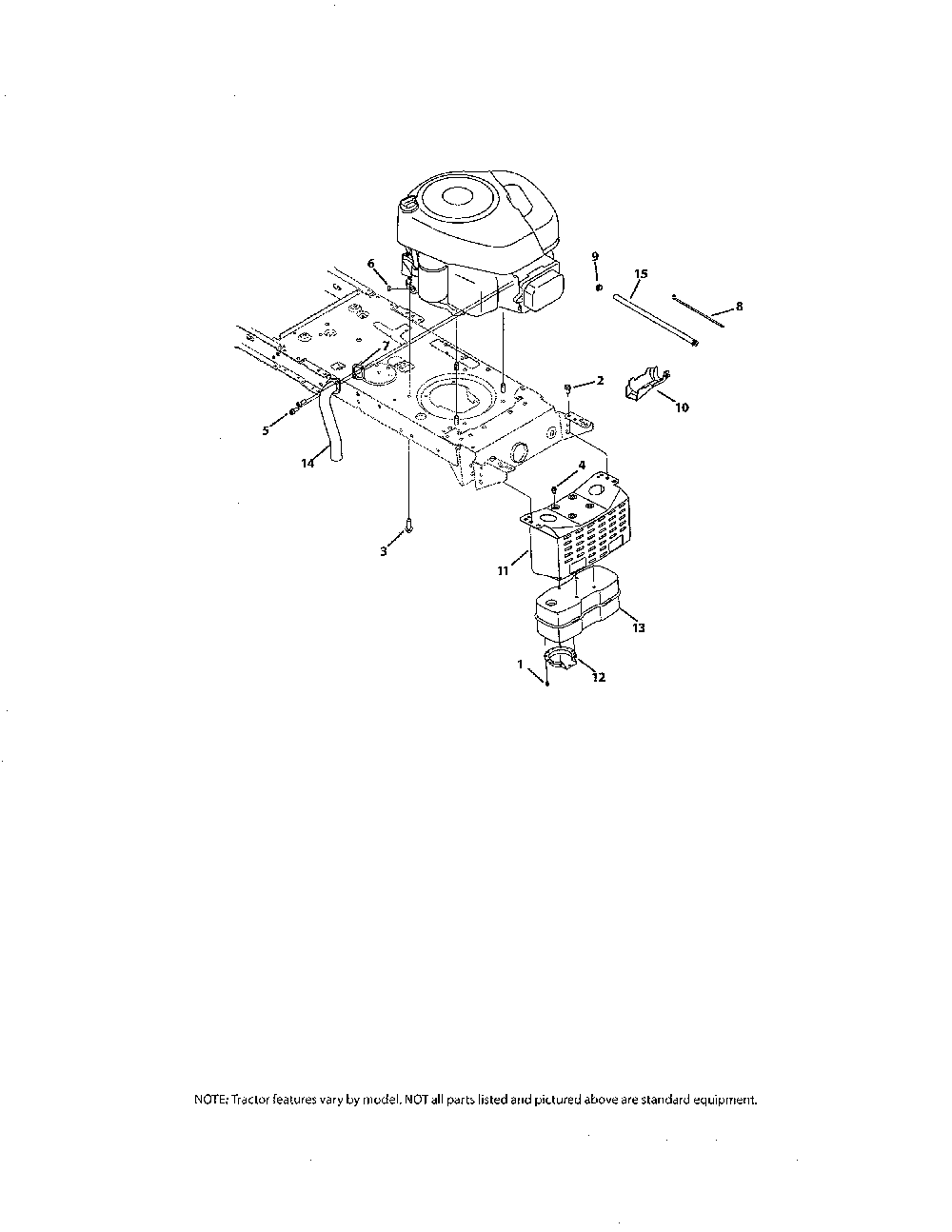 B&s model 28 with low muffler Diagram and Parts List for  MTD Lawn Tractor