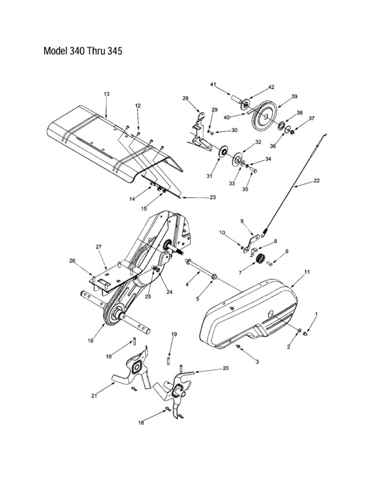Tine Shield/Engine Plate/Belt Cover 2 Diagram and Parts List for  MTD Tiller