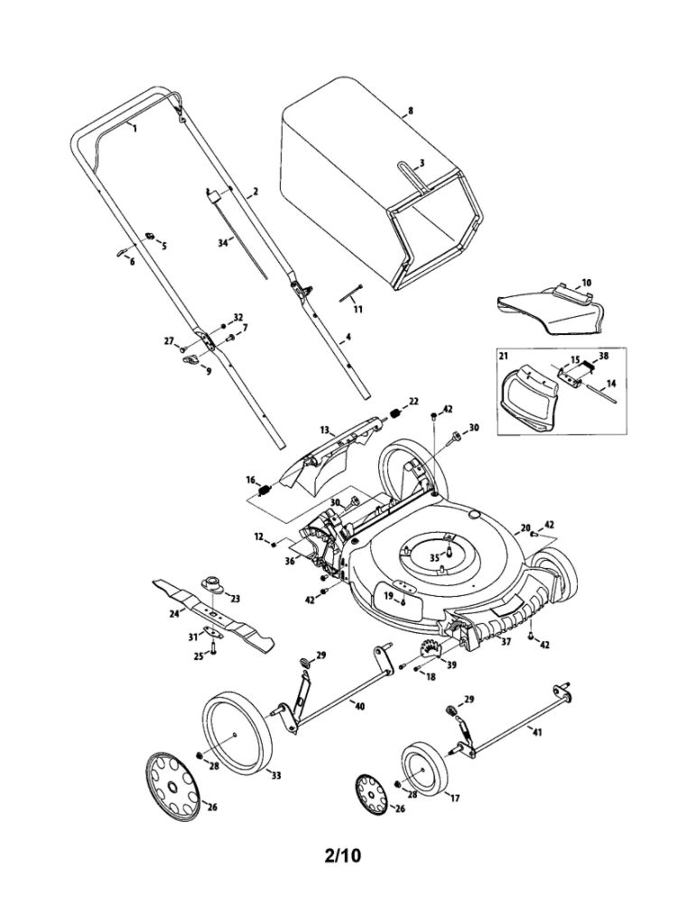 Lawn Mower Diagram and Parts List for  MTD Lawn Mower