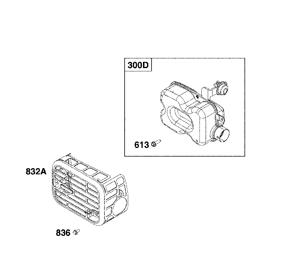 Exhaust Diagram and Parts List for  MTD Lawn Mower