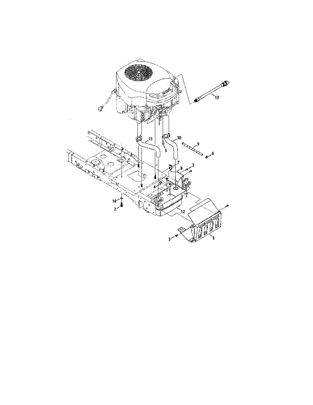 Engine/muffler/exhaust Diagram and Parts List for  MTD Lawn Tractor