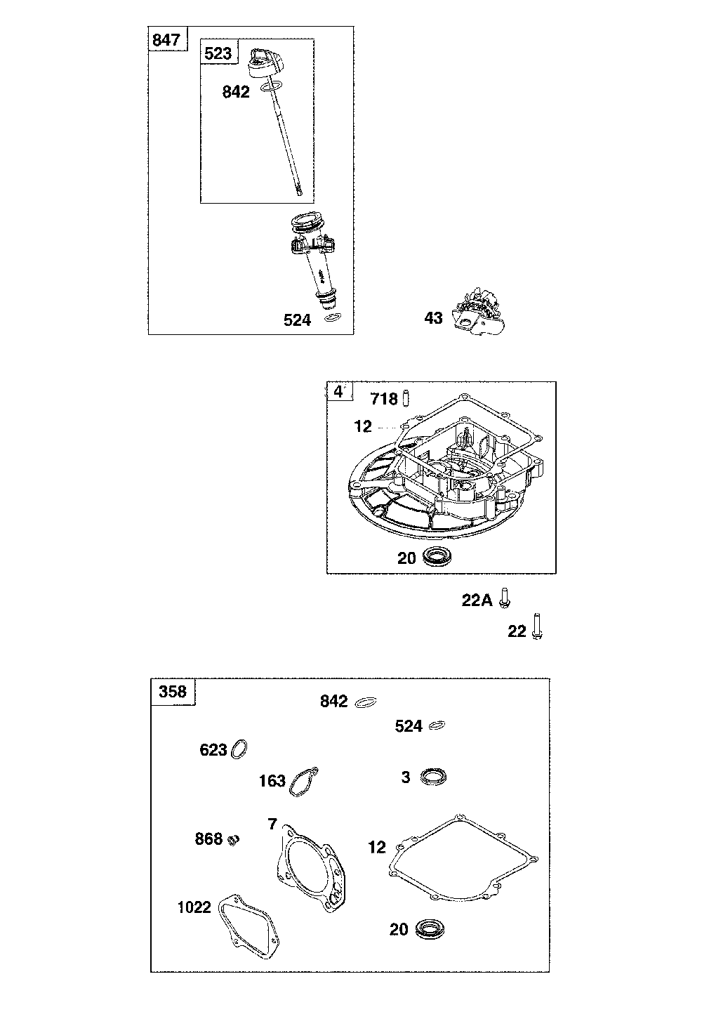 Crankcase cover/sump/lubrication Diagram and Parts List for  MTD Lawn Mower