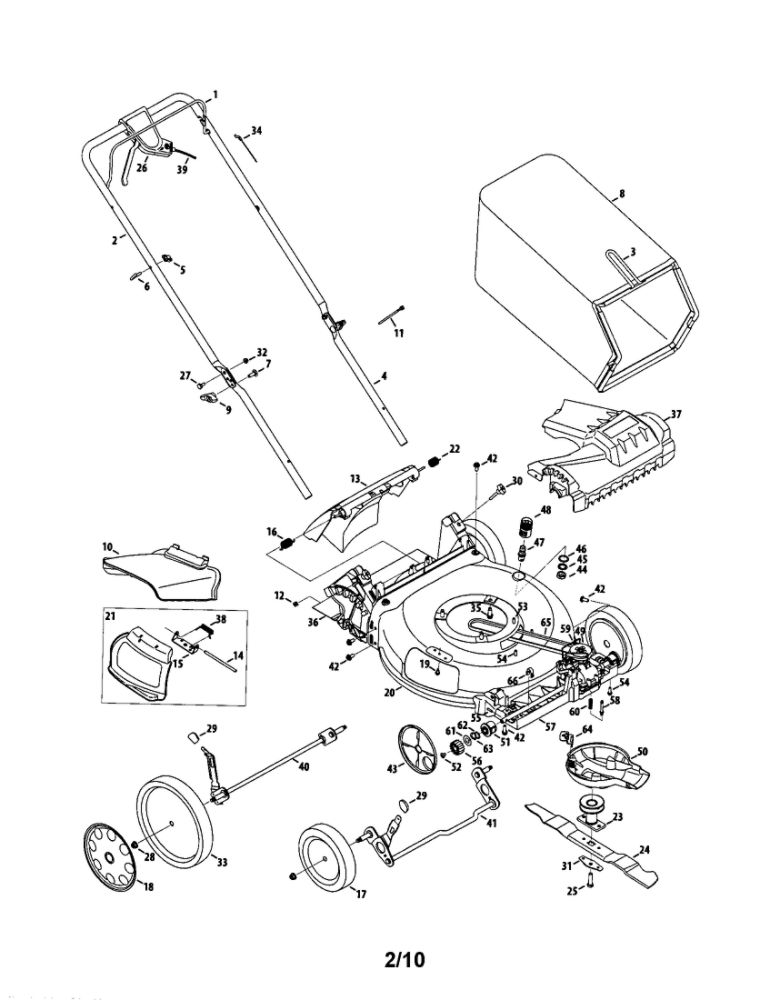 Lawn Mower Diagram and Parts List for  MTD Lawn Mower