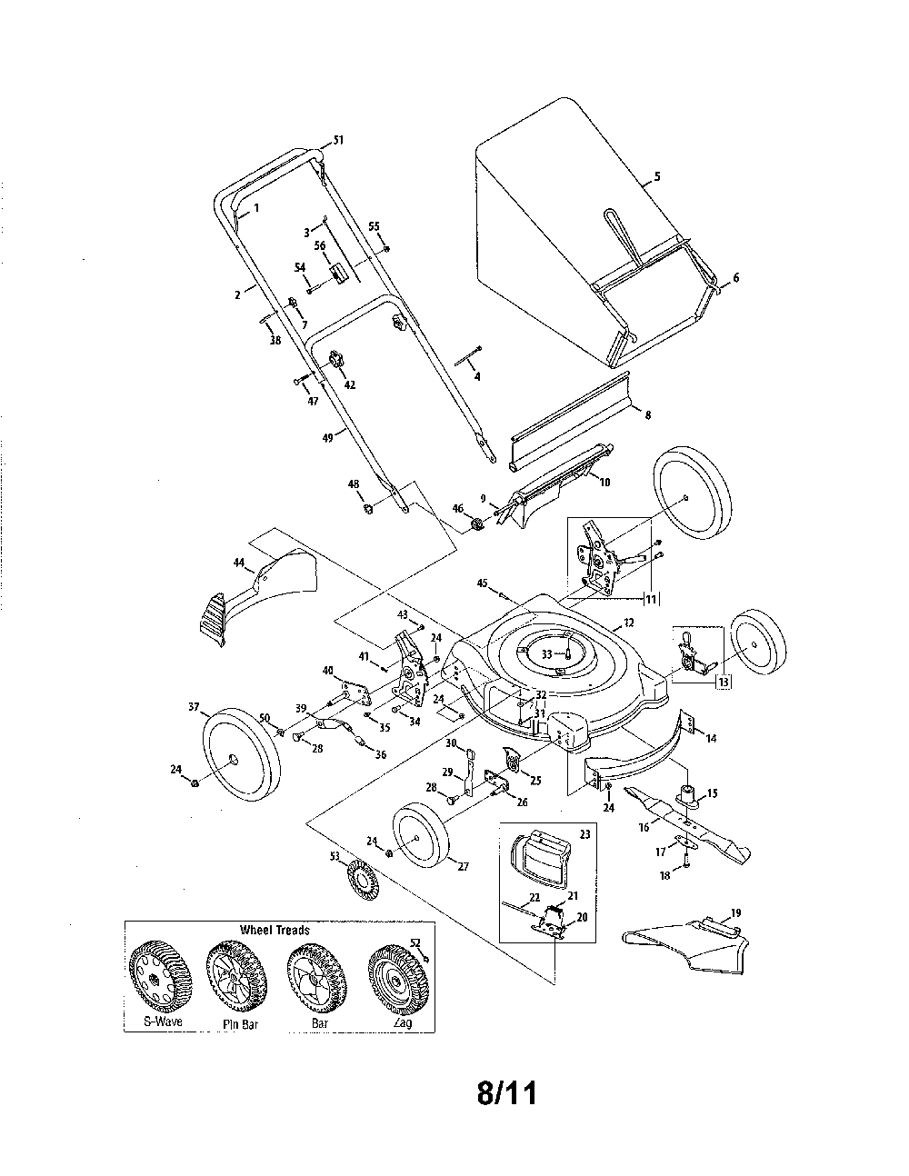 Lawn mower Diagram and Parts List for  MTD Lawn Mower