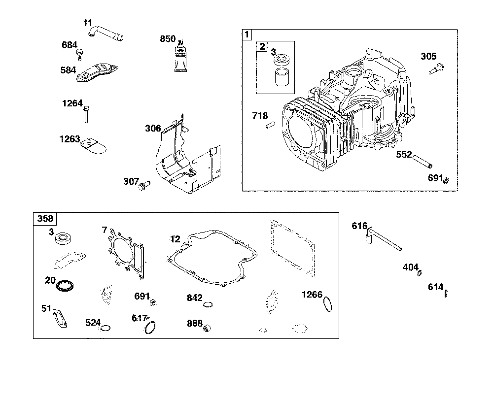 Cylinder Diagram and Parts List for  MTD Lawn Tractor