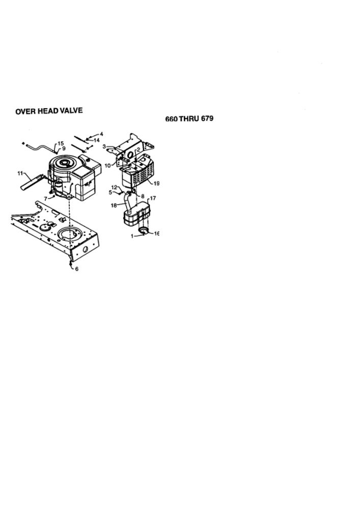 Over Head Valve 2 Diagram and Parts List for  MTD Lawn Tractor