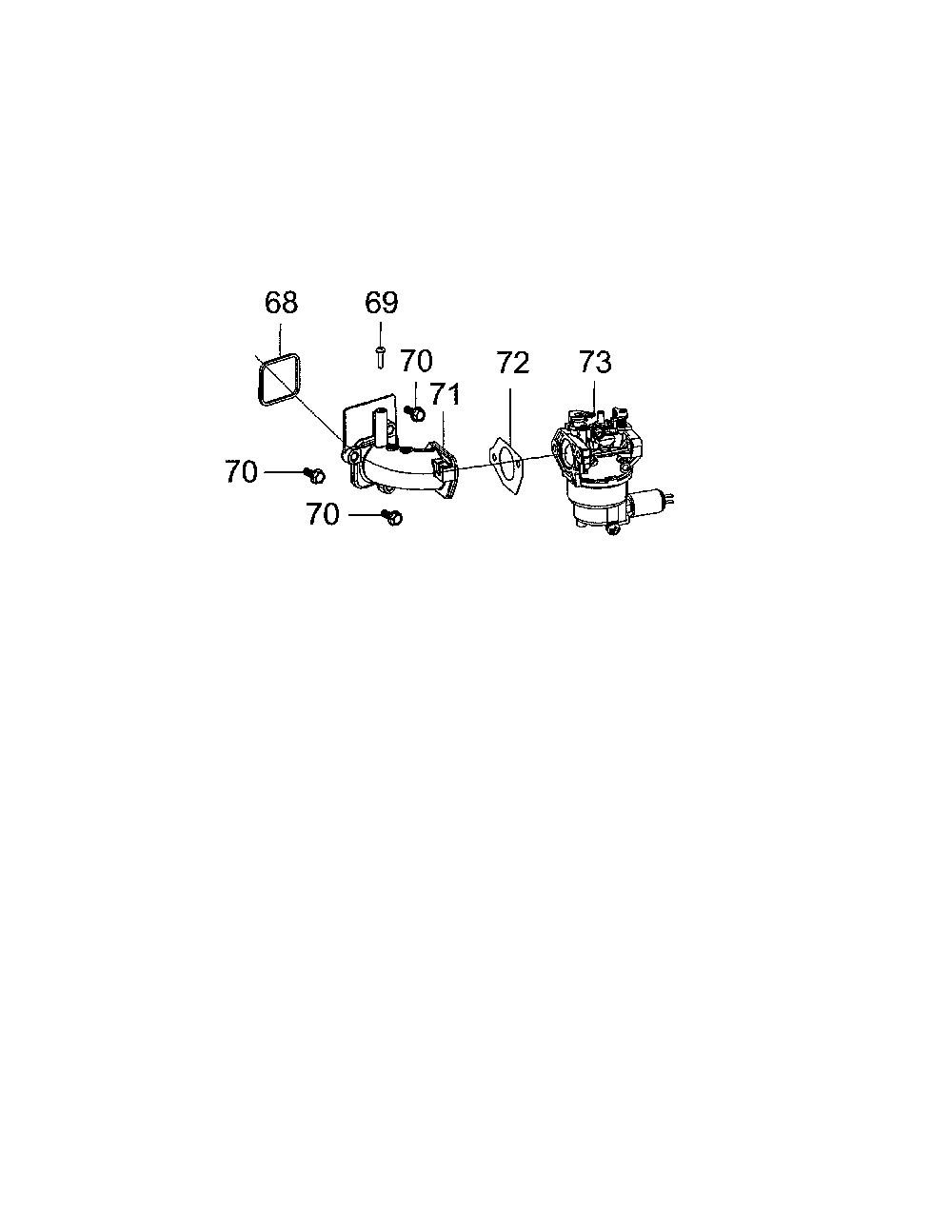 Carburetor assembly Diagram and Parts List for  MTD Lawn Tractor