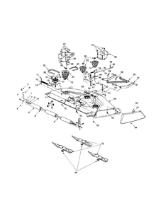 Deck P Assembly Diagram and Parts List for THRU 828 MTD Lawn Tractor